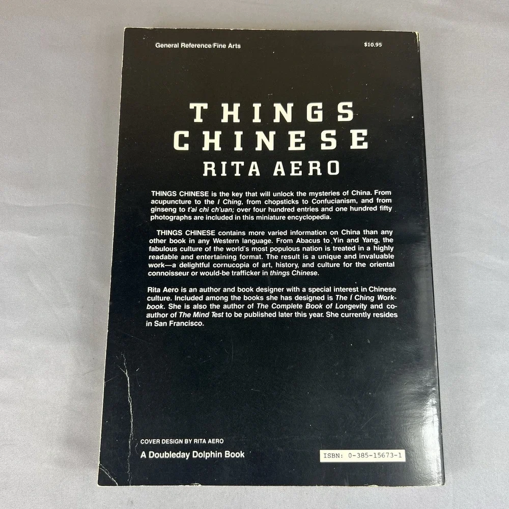 Things Chinese by Rita Aero Paperback Vintage Culture History Book